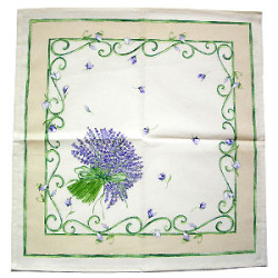 Provence print fabric tea towel (lavender. beige x purple)
